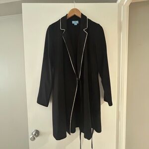 CeCe Black Long Sleeve Dress with White Trim